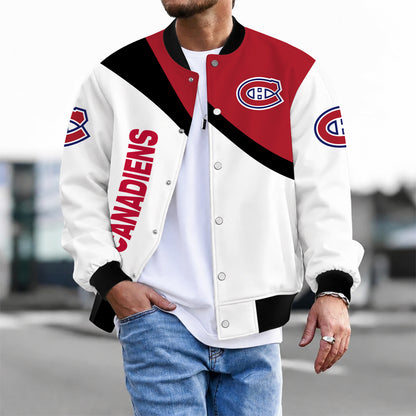 [SUPER SALE] NEW CUSTOMIZED NHL11 MCD MONTREAL CANADIENS SATIN VARSITY JACKET & BASEBALL JACKET