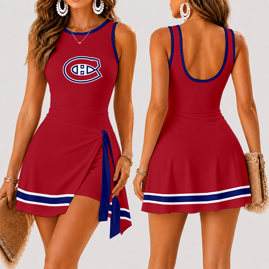 [SUPER SALE] NEW CUSTOMIZED NHL11 MCD MONTREAL CANADIENS WOMEN'S SUMMER SKORT DRESS