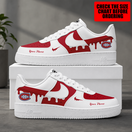[SUPER SALE] NEW CUSTOMIZED NHL11 MCD MONTREAL CANADIENS AF1 SHOES
