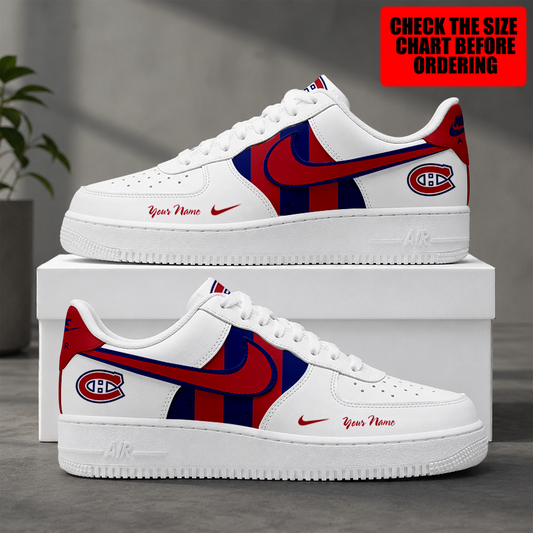 [SUPER SALE] NEW CUSTOMIZED NHL11 MCD MONTREAL CANADIENS AF1 SHOES