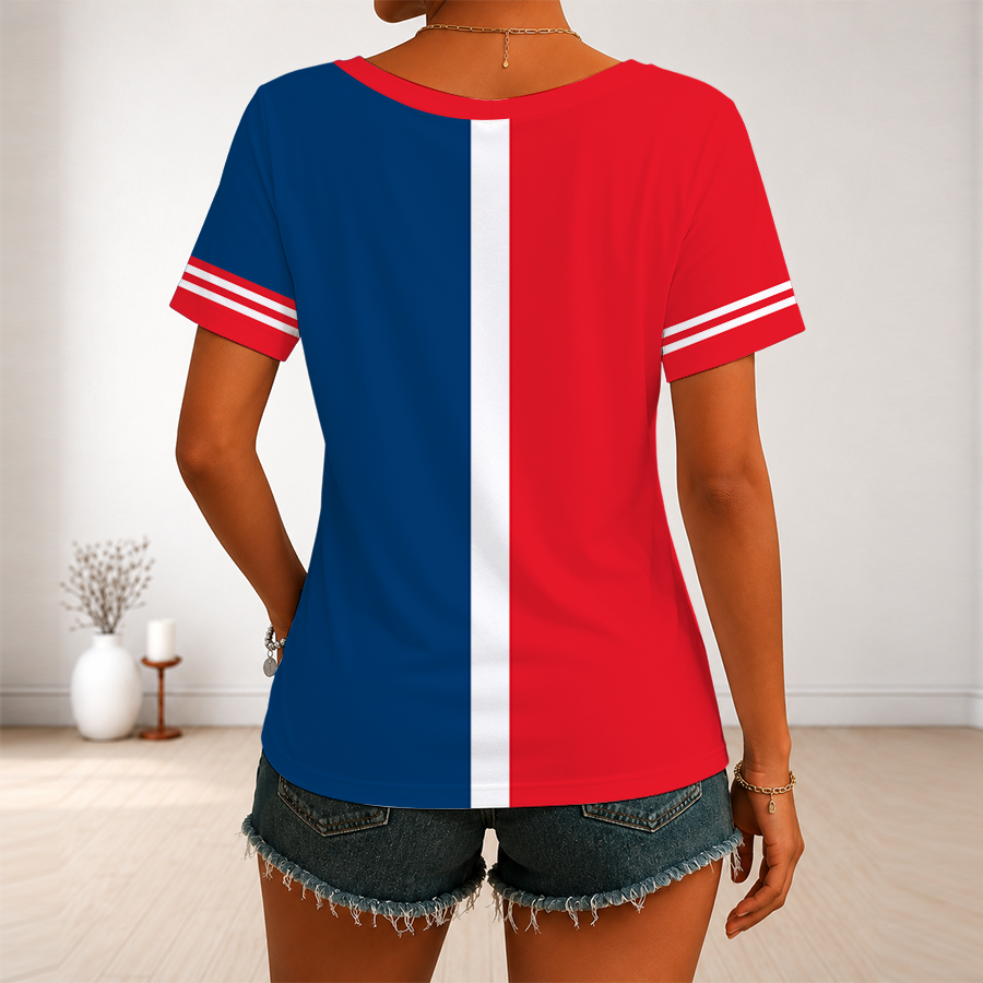 [FLASH SALE] NEW CUSTOMIZED MLB11 PPS PHILADELPHIA PHILLIES V-NECK FEMALE SHIRT