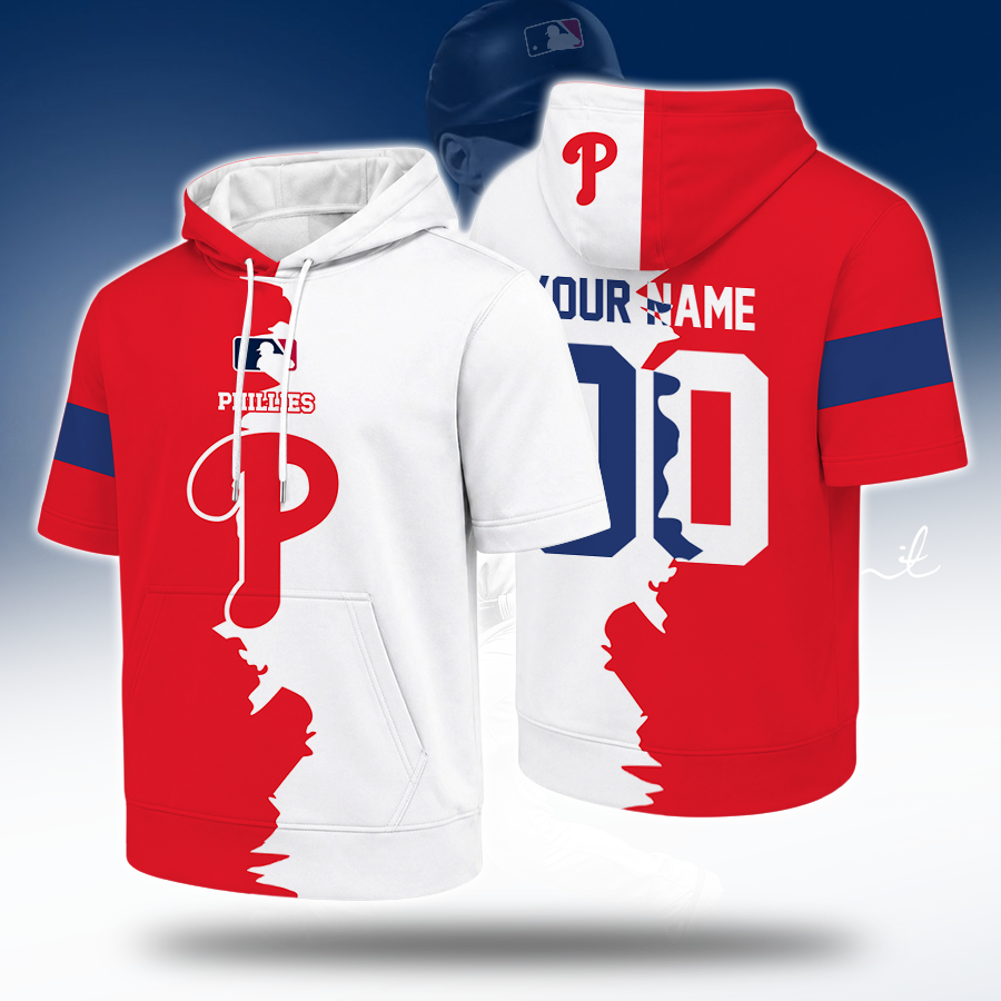 [FLASH SALE] NEW CUSTOMIZED MLB11 PPS PHILADELPHIA PHILLIES SHORT SLEEVE HOODIE