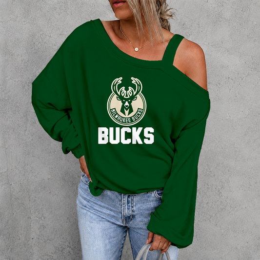 [HOT DEAL] NEW CUSTOMIZED NBA11 MBU MILWAUKEE BUCKS DROP SHOULDER SWEATSHIRT