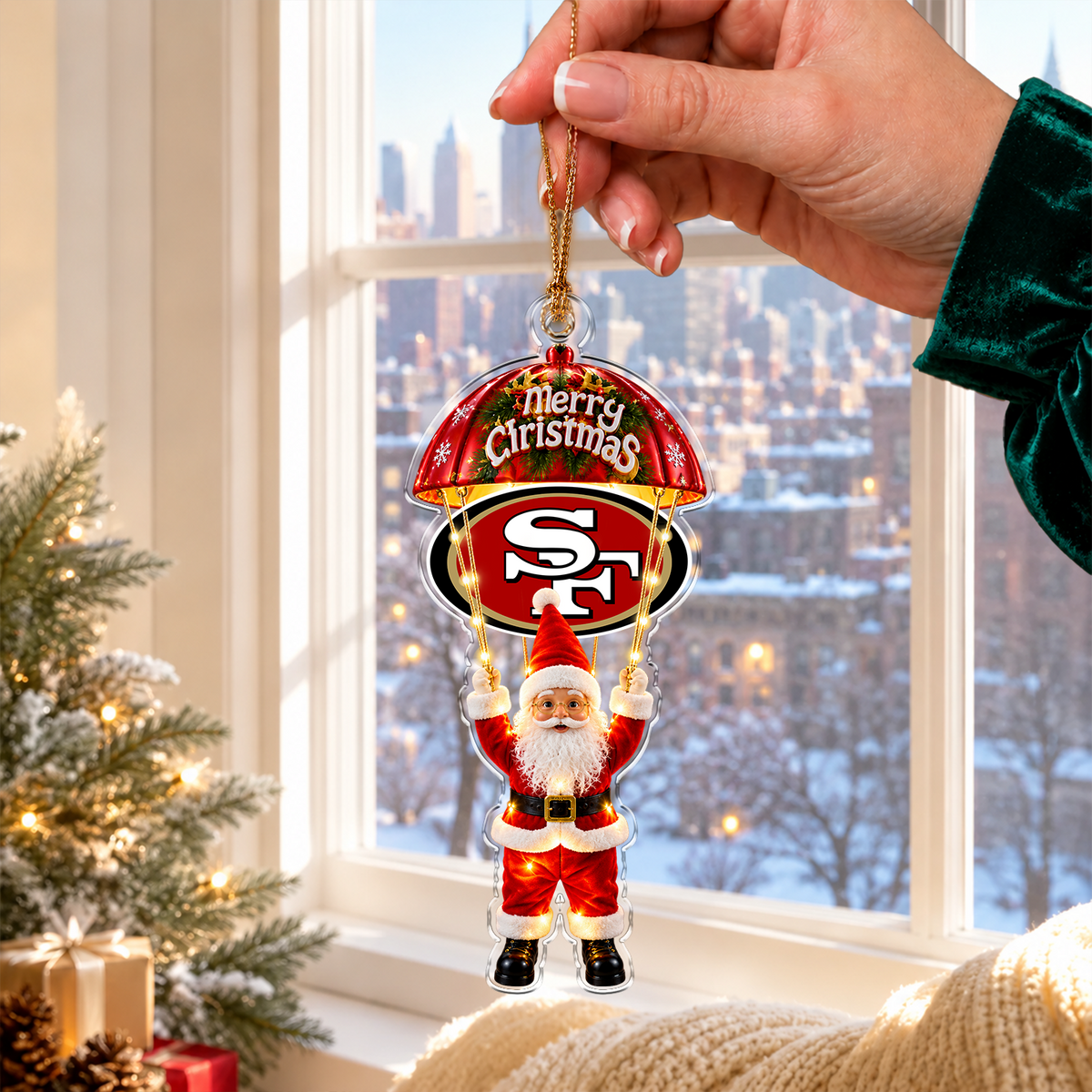 [SPECIAL OFFER] NEW CUSTOMIZED NFL11 SF49 SAN FRANCISCO 49ERS CHRISTMAS ACRYLIC ORNAMENT