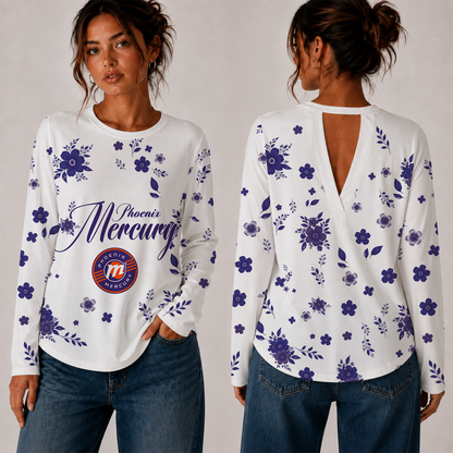 [FAN FAVORITE] NEW CUSTOMIZED WNBA11 PNM PHOENIX MERCURY WOMEN'S BACK V-CUT LONG-SLEEVE SHIRT