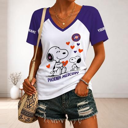 [FAN FAVORITE] NEW CUSTOMIZED WNBA11 PNM PHOENIX MERCURY V-NECK FEMALE SHIRT