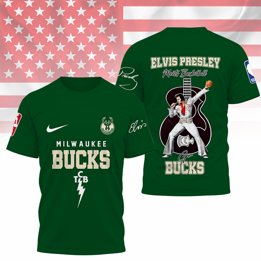 [HOT DEAL] NEW CUSTOMIZED NBA11 MBU MILWAUKEE BUCKS X ELVIS PRESLEY T-SHIRT, HOODIE, ZIP HOODIE