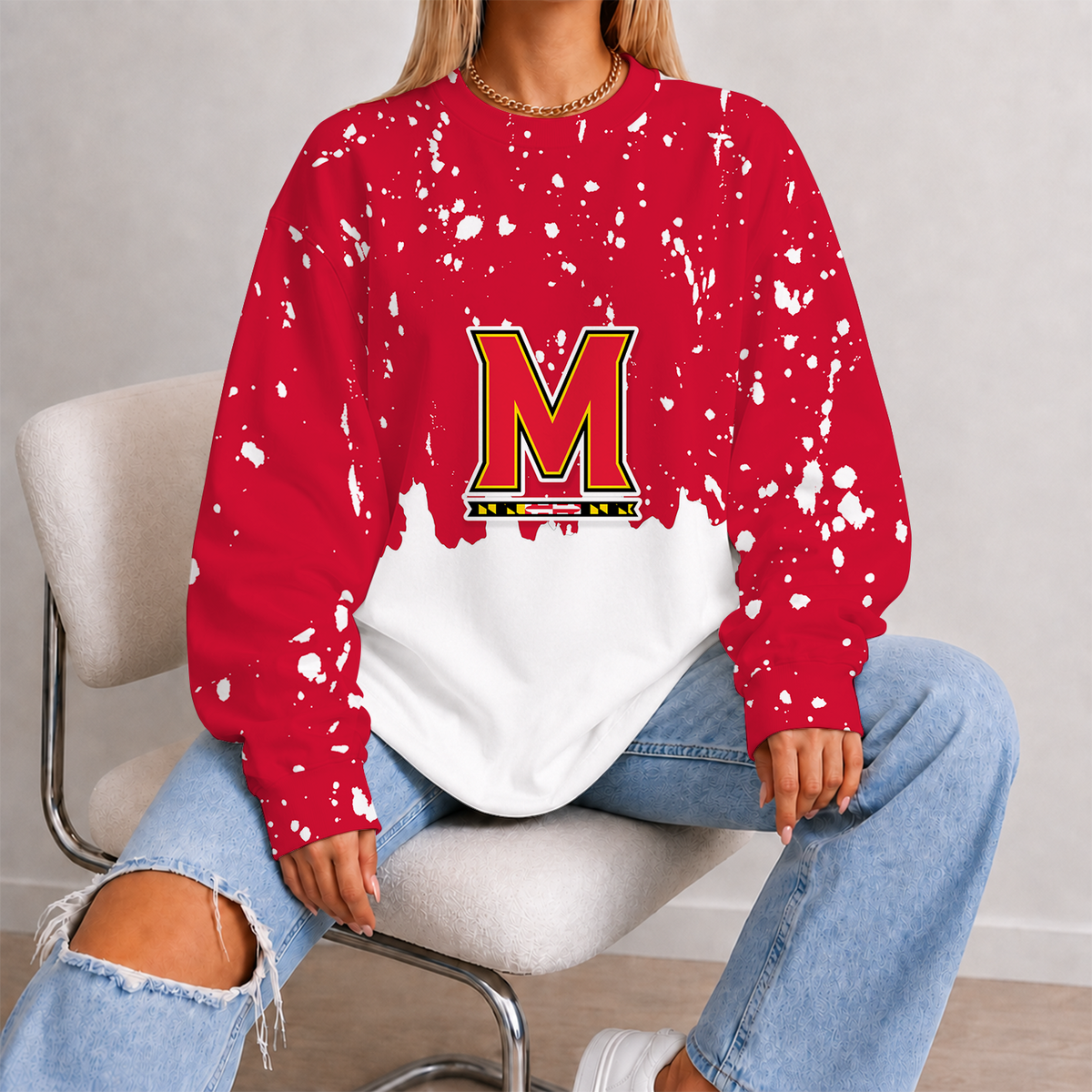 [FAN FAVORITE] NEW CUSTOMIZED NCAA MAM11 MLT MARYLAND TERRAPINS STRAPPY UNISEX SWEATSHIRT