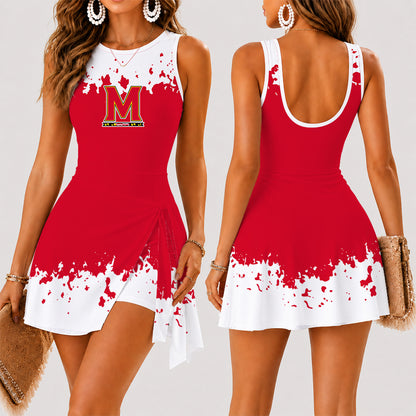 [FAN FAVORITE] NEW CUSTOMIZED NCAA MAM11 MLT MARYLAND TERRAPINS WOMEN'S SUMMER SKORT DRESS