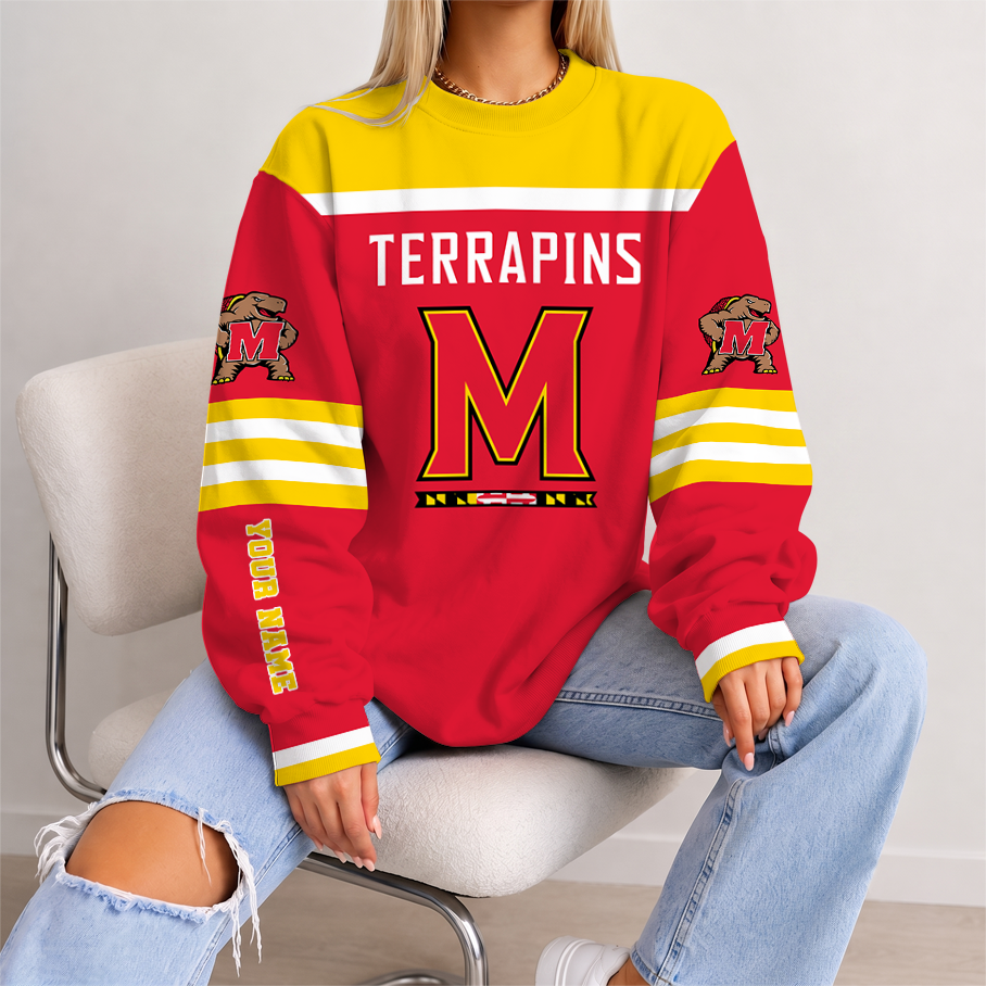 [FAN FAVORITE] NEW CUSTOMIZED NCAA MAM11 MLT MARYLAND TERRAPINS STRAPPY UNISEX SWEATSHIRT