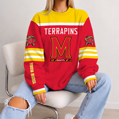 [FAN FAVORITE] NEW CUSTOMIZED NCAA MAM11 MLT MARYLAND TERRAPINS STRAPPY UNISEX SWEATSHIRT