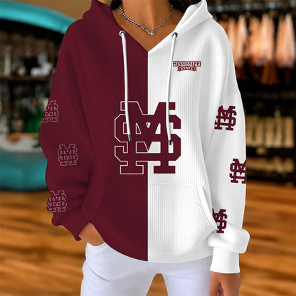 [FAN FAVORITE] NEW CUSTOMIZED NCAA CWS11 MSB MISSISSIPPI STATE BULLDOGS RIBBED HOODIE & SWEATSHIRT