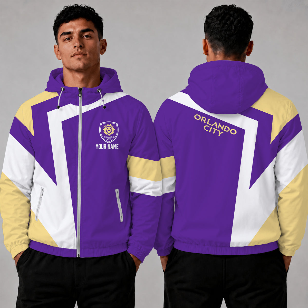 [FAN EXCLUSIVE] NEW CUSTOMIZED MLS11 OCS ORLANDO CITY SC WINDBREAKER JACKET