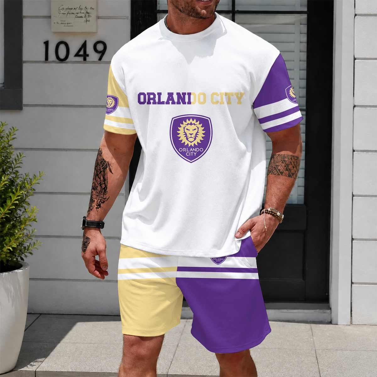 [FAN EXCLUSIVE] NEW CUSTOMIZED MLS11 OCS ORLANDO CITY SC UNISEX T-SHIRT & SHORTS SET