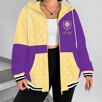 [FAN EXCLUSIVE] NEW CUSTOMIZED MLS11 OCS ORLANDO CITY SC ZIP HOODIE