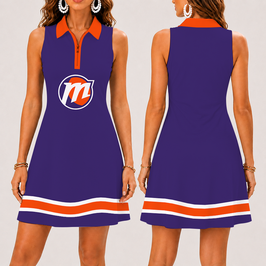 [FAN FAVORITE] NEW CUSTOMIZED WNBA11 PNM PHOENIX MERCURY WOMEN'S ZIP SLEEVELESS POLO DRESS