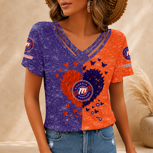 [FAN FAVORITE] NEW CUSTOMIZED WNBA11 PNM PHOENIX MERCURY V-NECK SHIRT