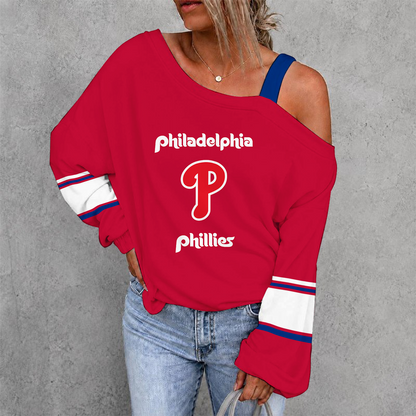 [FLASH SALE] NEW CUSTOMIZED MLB11 PPS PHILADELPHIA PHILLIES DROP SHOULDER SWEATSHIRT