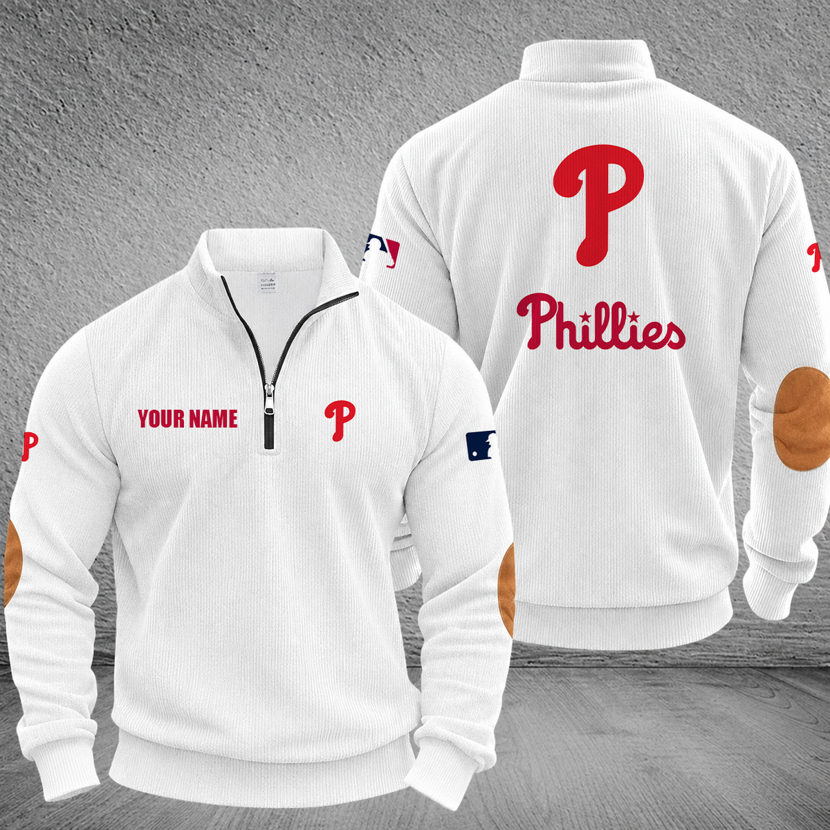 [FLASH SALE] NEW CUSTOMIZED MLB11 PPS PHILADELPHIA PHILLIES MULTICOLOR STRIPED QUATER ZIP SWEATSHIRT