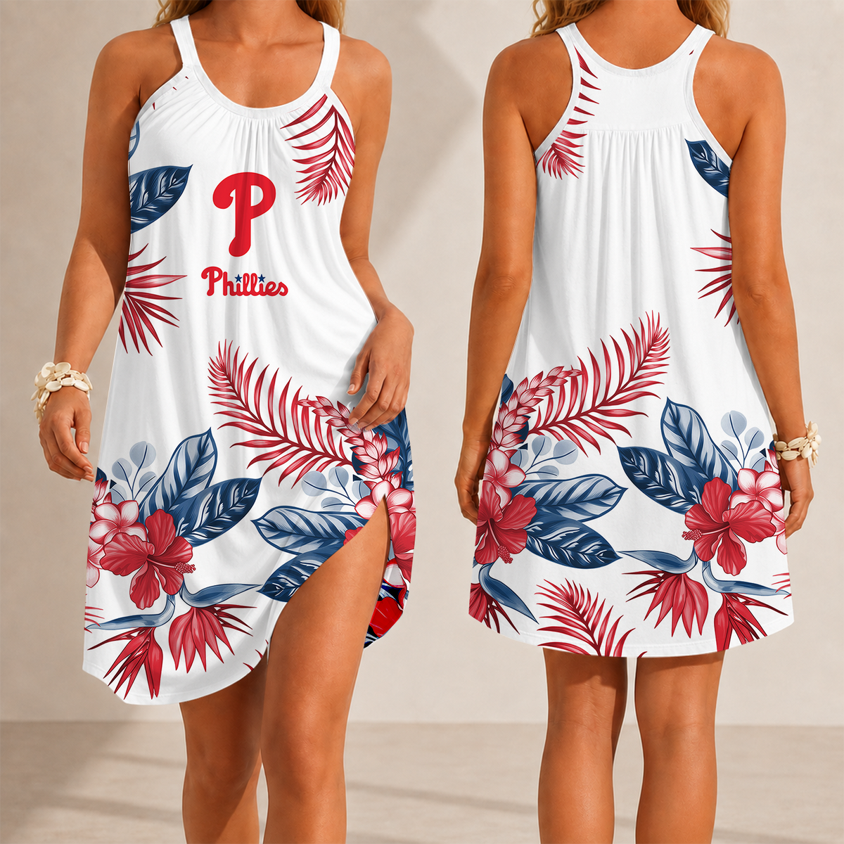 [FLASH SALE] NEW CUSTOMIZED MLB11 PPS PHILADELPHIA PHILLIES CAMISOLE DRESS