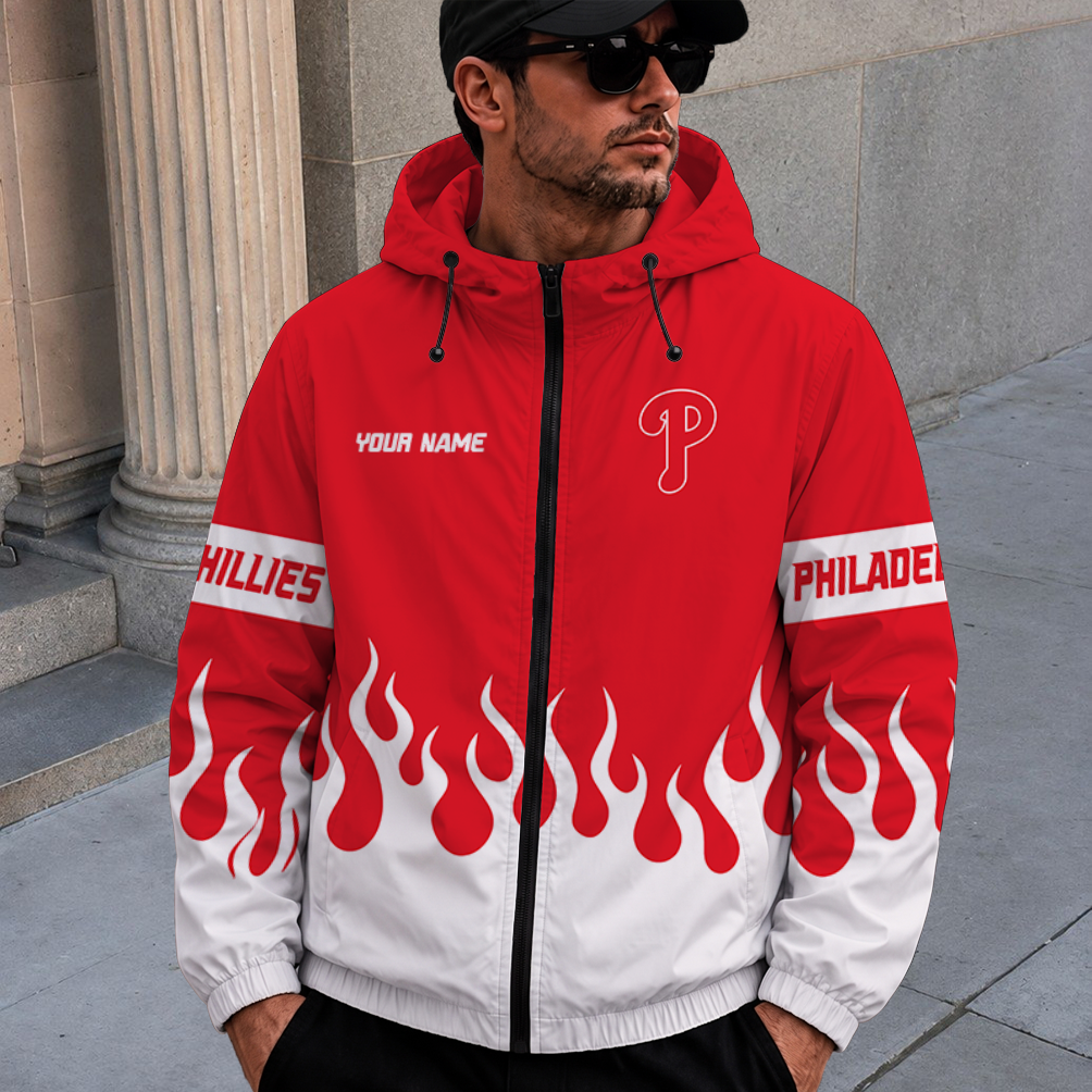 [FLASH SALE] NEW CUSTOMIZED MLB11 PPS PHILADELPHIA PHILLIES WINDBREAKER JACKET