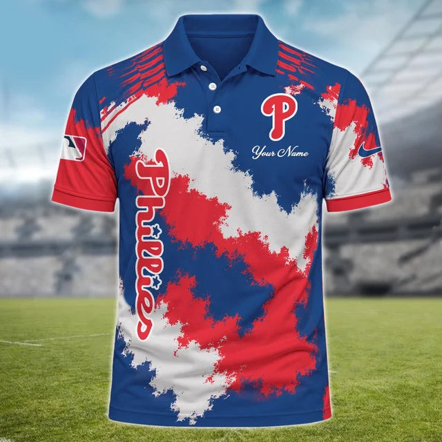 [FLASH SALE] NEW CUSTOMIZED MLB11 PPS PHILADELPHIA PHILLIES MULTICOLOR POLO SHIRT