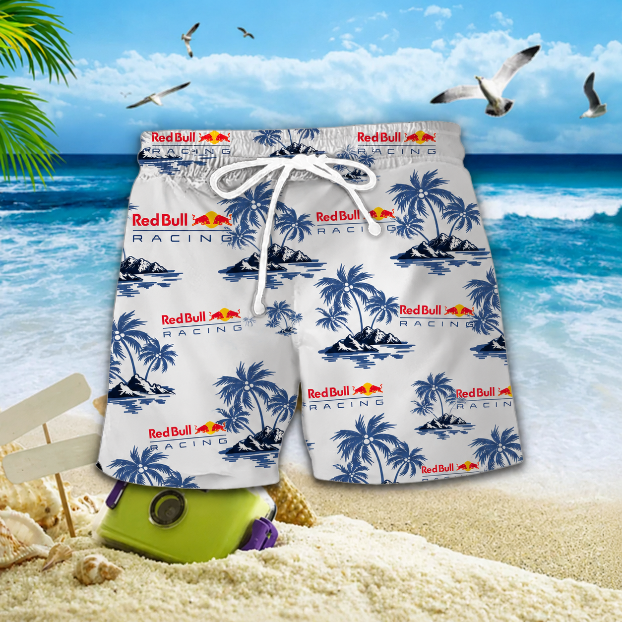 [FAN MUST-HAVE] NEW CUSTOMIZED F111 RBR RED BULL RACING UNISEX HAWAIIAN SHIRT & SHORTS SET