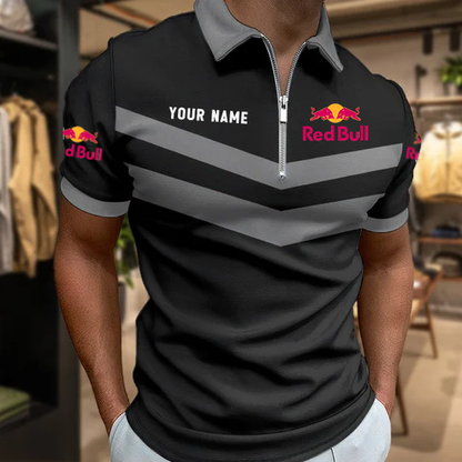 [FAN MUST-HAVE] NEW CUSTOMIZED F111 RBR RED BULL RACING ZIP POLO SHIRT