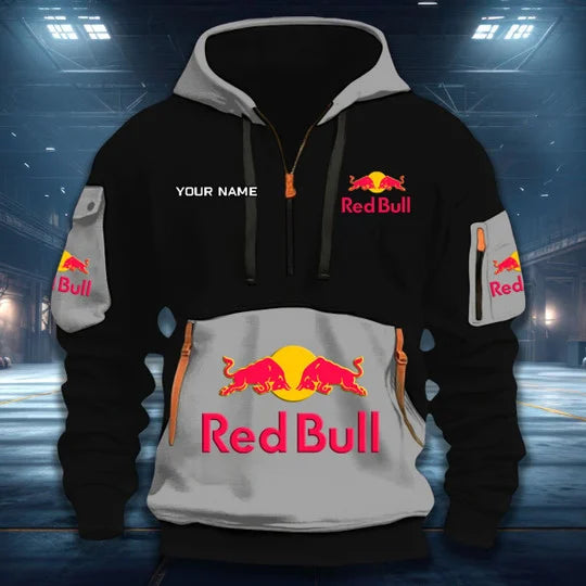 [FAN MUST-HAVE] NEW CUSTOMIZED F111 RBR RED BULL RACING QUARTER ZIP HOODIE