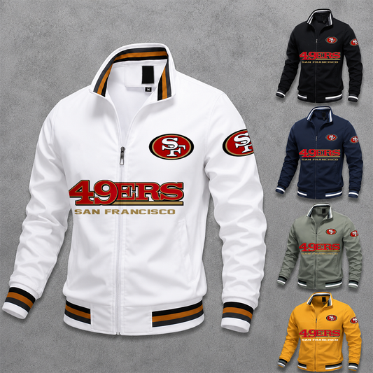 [SPECIAL OFFER] NEW CUSTOMIZED NFL11 SF49 SAN FRANCISCO 49ERS MULTICOLOR MEN'S CASUAL JACKET