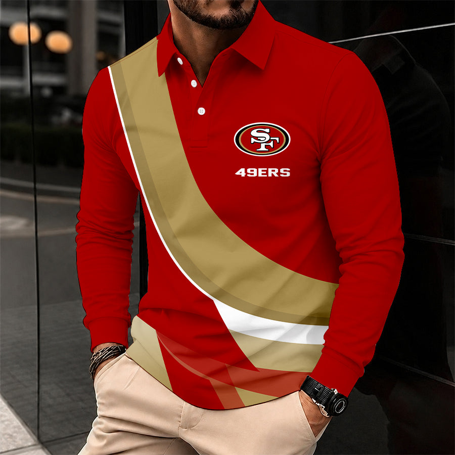 [SPECIAL OFFER] NEW CUSTOMIZED NFL11 SF49 SAN FRANCISCO 49ERS LONG SLEEVE POLO SHIRT