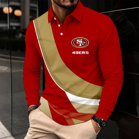 [SPECIAL OFFER] NEW CUSTOMIZED NFL11 SF49 SAN FRANCISCO 49ERS LONG SLEEVE POLO SHIRT