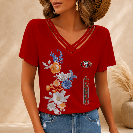 [SPECIAL OFFER] NEW CUSTOMIZED NFL11 SF49 SAN FRANCISCO 49ERS V-NECK SHIRT