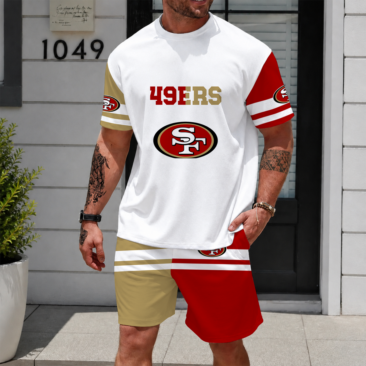 [SPECIAL OFFER] NEWCUSTOMIZED NFL11 SF49 SAN FRANCISCO 49ERS UNISEX T-SHIRT & SHORTS SET