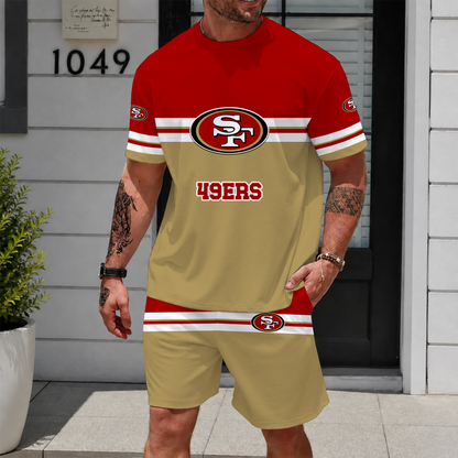[SPECIAL OFFER] NEWCUSTOMIZED NFL11 SF49 SAN FRANCISCO 49ERS UNISEX T-SHIRT & SHORTS SET