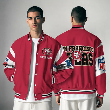 [HOT DEAL] NEW CUSTOMIZED NFL11 SF49 SAN FRANCISCO 49ERS SATIN VARSITY & BASEBALL JACKET