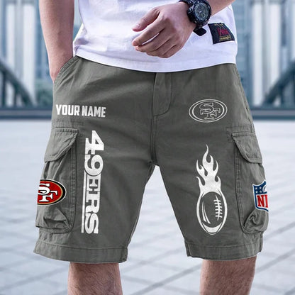 [SPECIAL OFFER] NEW CUSTOMIZED NFL11 SF49 SAN FRANCISCO 49ERS CARGO SHORTS