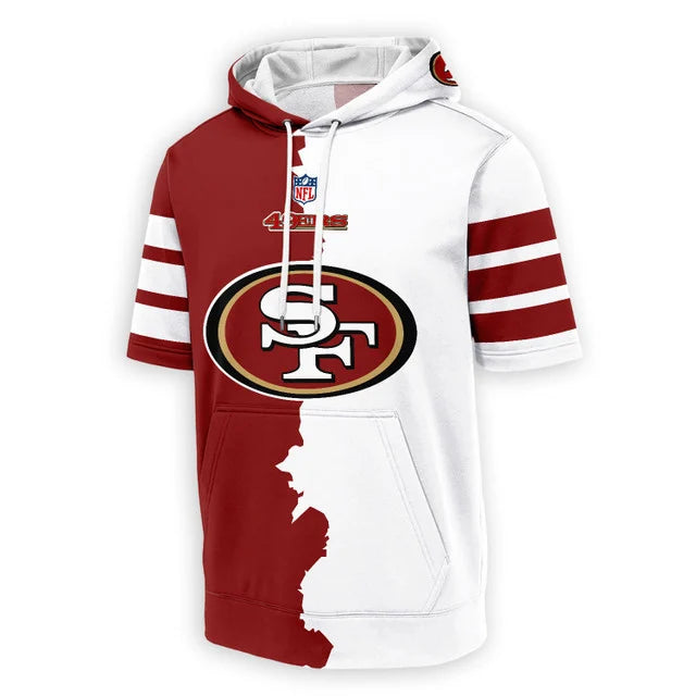[SPECIAL OFFER] NEW CUSTOMIZED NFL11 SF49 SAN FRANCISCO 49ERS SHORT SLEEVE HOODIE T-SHIRT