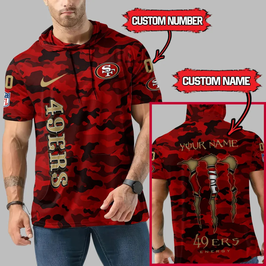 [HOT DEAL] NEW CUSTOMIZED NFL11 SF49 SAN FRANCISCO 49ERS SHORT SLEEVE HOODIE