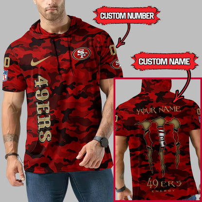 [HOT DEAL] NEW CUSTOMIZED NFL11 SF49 SAN FRANCISCO 49ERS SHORT SLEEVE HOODIE