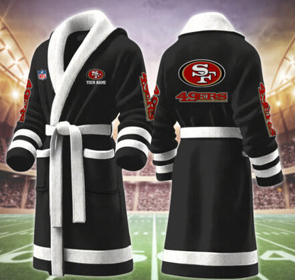 [SPECIAL OFFER] NEW CUSTOMIZED NFL11 SF49 SAN FRANCISCO 49ERS MULTICOLOR FLEECE BATHROBE