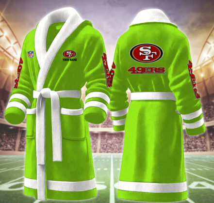 [SPECIAL OFFER] NEW CUSTOMIZED NFL11 SF49 SAN FRANCISCO 49ERS MULTICOLOR FLEECE BATHROBE