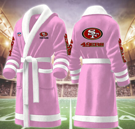 [SPECIAL OFFER] NEW CUSTOMIZED NFL11 SF49 SAN FRANCISCO 49ERS MULTICOLOR FLEECE BATHROBE