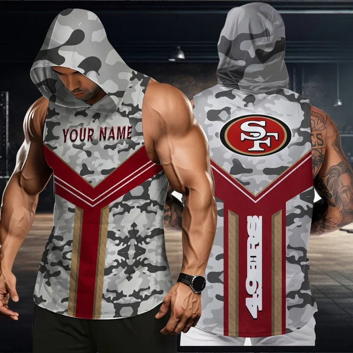 [SPECIAL OFFER] NEW CUSTOMIZED NFL11 SF49 SAN FRANCISCO 49ERS HOODED TANK TOP