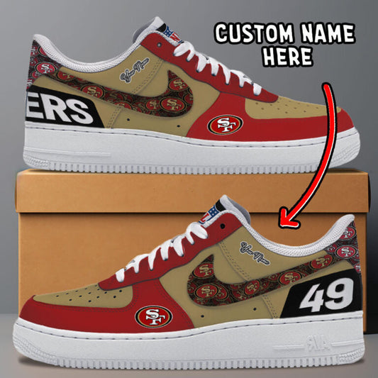 LIMITED EDITION - NEW CUSTOMIZED NFL11 SF49 SAN FRANCISCO 49ERS AF1 SNEAKERS