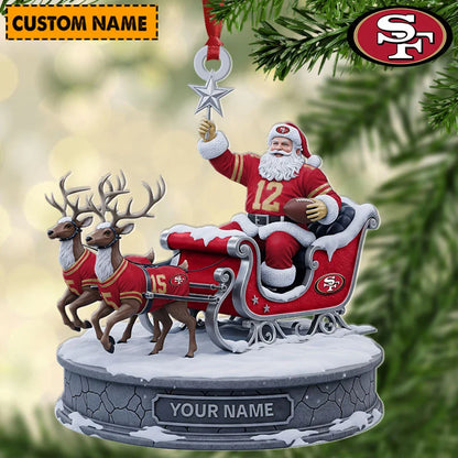 [SPECIAL OFFER] NEW CUSTOMIZED NFL11 SF49 SAN FRANCISCO 49ERS CHRISTMAS ACRYLIC ORNAMENT
