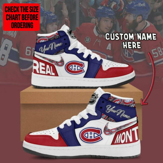 [SUPER SALE] NEW CUSTOMIZED NHL11 MCD MONTREAL CANADIENS AIR JORDAN SNEAKERS