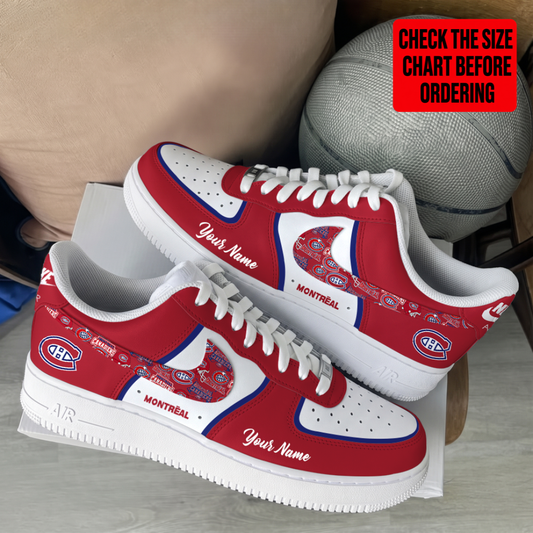 [SUPER SALE] NEW CUSTOMIZED NHL11 MCD MONTREAL CANADIENS AF1 SHOES