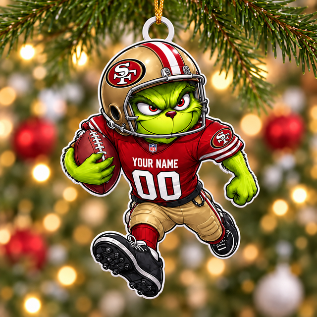 [SPECIAL OFFER] NEW CUSTOMIZED NFL11 SF49 SAN FRANCISCO 49ERS CHRISTMAS ACRYLIC ORNAMENT