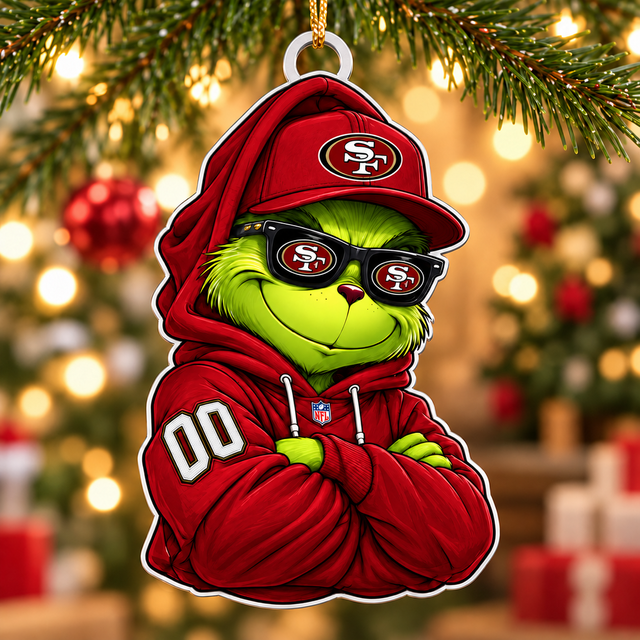[SPECIAL OFFER] NEW CUSTOMIZED NFL11 SF49 SAN FRANCISCO 49ERS CHRISTMAS ACRYLIC ORNAMENT